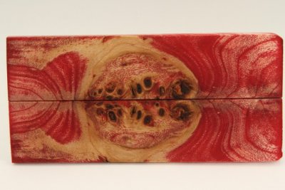 Plaquettes pour la coutellerie, Loupe de Peuplier stabilisé rouge, ref:PLpPEs70573r