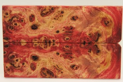 Plaquettes pour la coutellerie, Loupe de Peuplier stabilisé rouge, ref:PLpPEs70574r