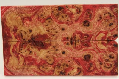 Plaquettes pour la coutellerie, Loupe de Peuplier stabilisé rouge, ref:PLpPEs70575r