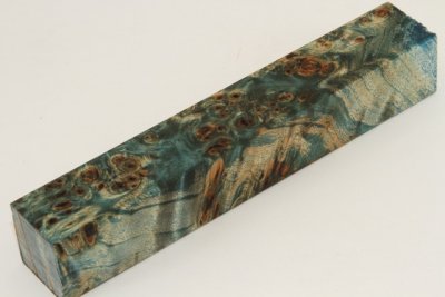 Carrelet à stylo, Loupe de Peuplier stabilisée bleue, ref:SLpPEs70621b