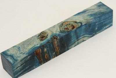 Carrelet à stylo, Loupe de Peuplier stabilisée bleue, ref:SLpPEs70620b