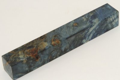 Carrelet à stylo, Loupe de Peuplier stabilisée bleue, ref:SLpPEs70619b