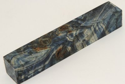 Carrelet à stylo, Loupe de Peuplier stabilisée bleue, ref:SLpPEs70623b