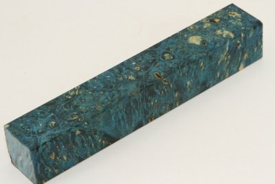 Carrelet à stylo, Loupe d'Erable Négundo stabilisé bleu, ref:SLpErs70624b