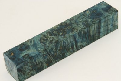 Carrelet à stylo, Loupe d'Erable Négundo stabilisé bleu, ref:SLpErs70626b