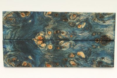 Plaquettes pour la coutellerie, Loupe de Peuplier stabilisée bleue, ref:PLpPEs70893b