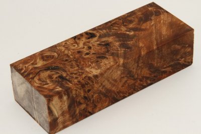 Bloc pour la coutellerie, Loupe de Peuplier stabilisée marron, ref:BLpPEs70989ma