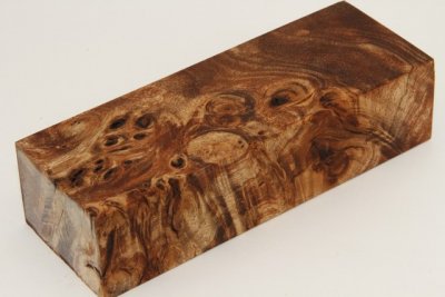 Bloc pour la coutellerie, Loupe de Peuplier stabilisée marron, ref:BLpPEs70988ma