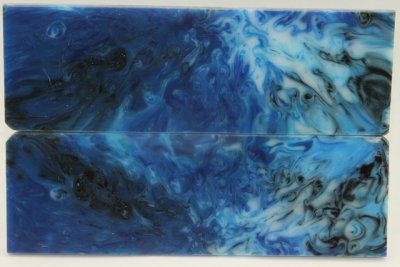Plaquettes pour la coutellerie, résine bleue, ref:PRR71008