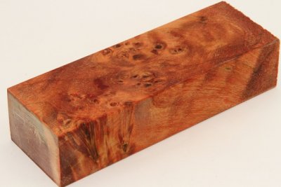 Bloc pour la coutellerie, Loupe de Peuplier stabilisée orange, ref:BLpPEs71238o