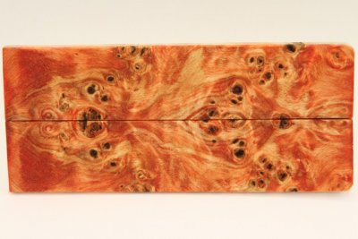 Plaquettes pour la coutellerie, Loupe de Peuplier stabilisé orange, ref:PLpPEs71232o