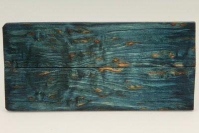 Plaquettes pour la coutellerie, Bouleau de Carélie stabilisé bleu, ref:PBMs71282b