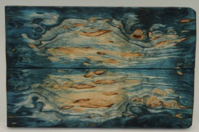 Plaquettes pour la coutellerie, Bouleau de Carélie stabilisé bleu, ref:PBMs71289b