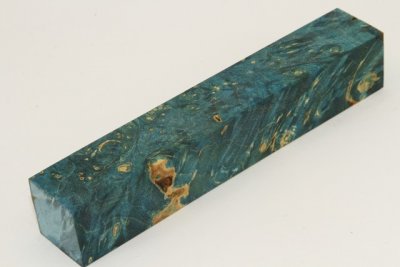 Carrelet à stylo, Loupe d'Erable Négundo stabilisé bleu, ref:SLpErs71350b