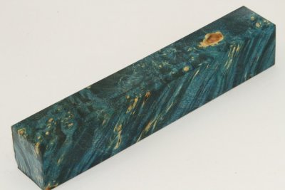Carrelet à stylo, Loupe d'Erable Négundo stabilisé bleu, ref:SLpErs71351b