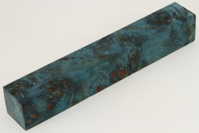 Carrelet à stylo, Loupe de Peuplier stabilisée bleue, ref:SLpPEs71374b