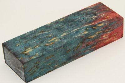 Bloc pour la coutellerie, Bouleau de Carélie stabilisé multicolore, ref:BBMs71386mu