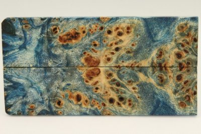 Plaquettes pour la coutellerie, Loupe de Peuplier stabilisée bleue, ref:PLpPEs71425b