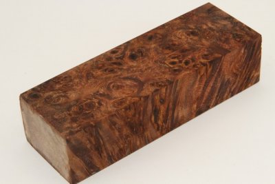 Bloc pour la coutellerie, Loupe de Peuplier stabilisée marron, ref:BLpPEs71569ma