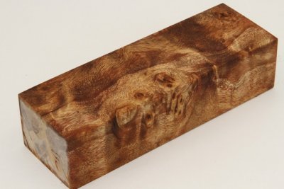 Bloc pour la coutellerie, Loupe de Peuplier stabilisée marron, ref:BLpPEs71568ma