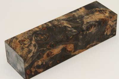 Bloc pour la coutellerie, Loupe de Peuplier stabilisée noire, ref:BLpPEs71685nr
