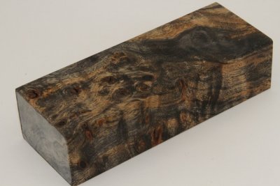Bloc pour la coutellerie, Loupe de Peuplier stabilisée noire, ref:BLpPEs71689nr
