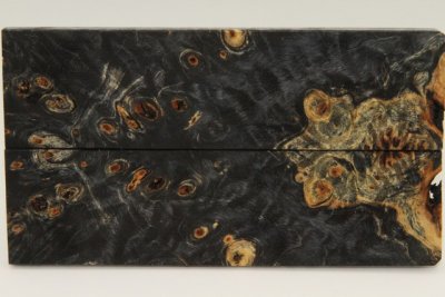 Plaquettes pour la coutellerie, Loupe de Peuplier stabilisée noire, ref:PLpPEs71709nr