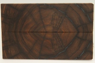 Plaquettes pour la coutellerie, Noyer + résine bleue, ref:PRN71783