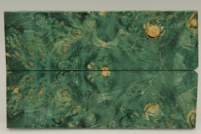 Plaquettes pour la coutellerie, Loupe d'Erable Négundo stabilisé vert, ref:PLpErs71888ve