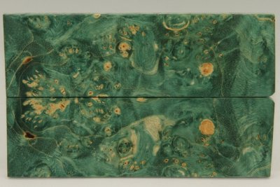 Plaquettes pour la coutellerie, Loupe d'Erable Négundo stabilisé vert, ref:PLpErs71889ve