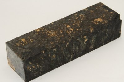 Bloc pour la coutellerie, Loupe d'Erable Négundo stabilisé noir, ref:BLpErs71900nr