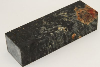 Bloc pour la coutellerie, Loupe d'Erable Négundo stabilisé noir, ref:BLpErs71905nr