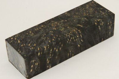 Bloc pour la coutellerie, Loupe d'Erable Négundo stabilisé noir, ref:BLpErs71906nr