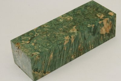 Bloc pour la coutellerie, Loupe d'Erable Négundo stabilisé vert, ref:BLpErs71908ve