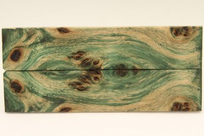 Plaquettes pour la coutellerie, Loupe de Peuplier stabilisée vert, ref:PLpPEs71955ve