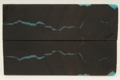 Plaquettes pour la coutellerie, Chêne des marais (Morta) + résine bleue, ref:PRCM71999