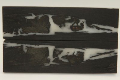 Plaquettes pour la coutellerie, Chêne des marais (Morta) + résine blanche, ref:PRCM72001