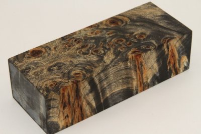 Bloc pour la coutellerie, Loupe de Peuplier stabilisée noire, ref:BLpPEs72027nr