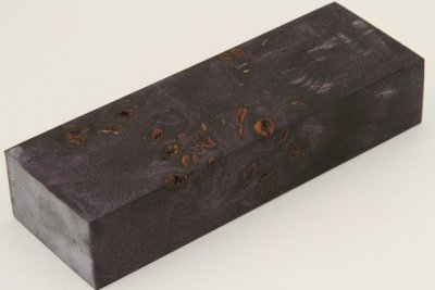 Bloc pour la coutellerie, Loupe de Peuplier stabilisée violet, ref:BLpPEs72031vi