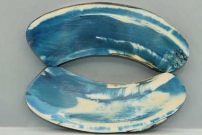 A-Plaquettes pour la coutellerie, défense de phacochère stabilisée bleue, ref:PPHACOs72055