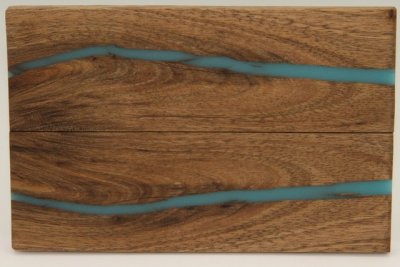 Plaquettes pour la coutellerie, Noyer + résine bleue, ref:PRN72204