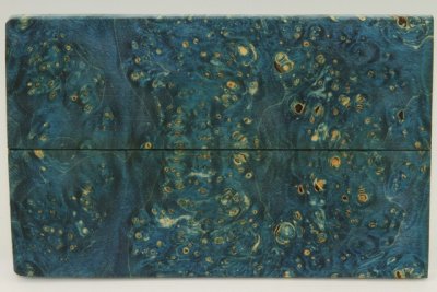 Plaquettes pour la coutellerie, Loupe d'Erable Négundo stabilisé bleu, ref:PLpErs72283b