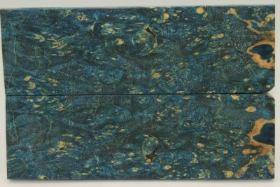 Plaquettes pour la coutellerie, Loupe d'Erable Négundo stabilisé bleu, ref:PLpErs72285b