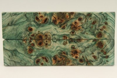 Plaquettes pour la coutellerie, Loupe de Peuplier stabilis&eacute;e vert, ref:PLpPEs72603ve