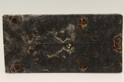 Plaquettes pour la coutellerie, Loupe de Peuplier stabilis&eacute;e noire, ref:PLpPEs72612nr