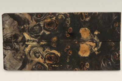 Plaquettes pour la coutellerie, Loupe de Peuplier stabilis&eacute;e noire, ref:PLpPEs72613nr