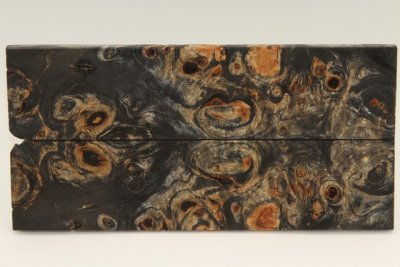 Plaquettes pour la coutellerie, Loupe de Peuplier stabilis&eacute;e noire, ref:PLpPEs72611nr