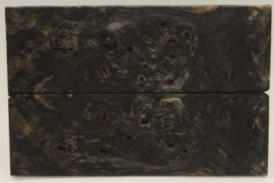 Plaquettes pour la coutellerie, Loupe de Peuplier stabilis&eacute;e noire, ref:PLpPEs72615nr