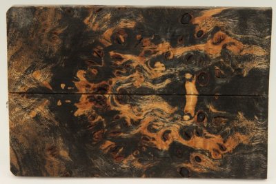 Plaquettes pour la coutellerie, Loupe de Peuplier stabilis&eacute;e noire, ref:PLpPEs72617nr