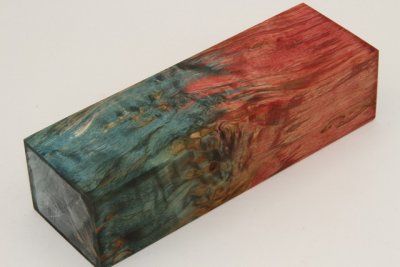 Bloc pour la coutellerie, Bouleau de Car&eacute;lie stabilis&eacute; multicolore, ref:BBMs72737mu